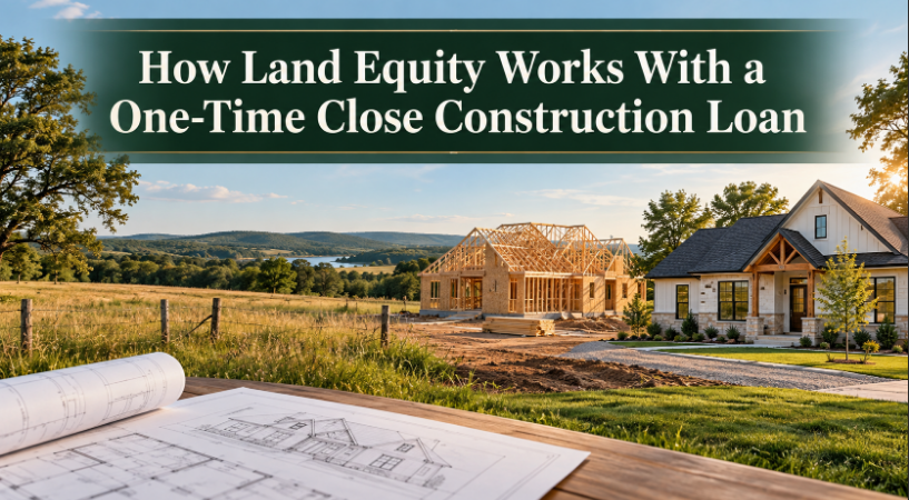 How Land Equity Works With a One-Time Close Construction Loan